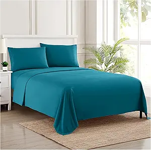 California King Sheet Sets - Breathable Luxury Sheets with Full Elastic & Secure Corner Straps Built In - 1800 Supreme Collection Cal King Deep Pocket Bedding Set, Sheet Set, California King, Teal