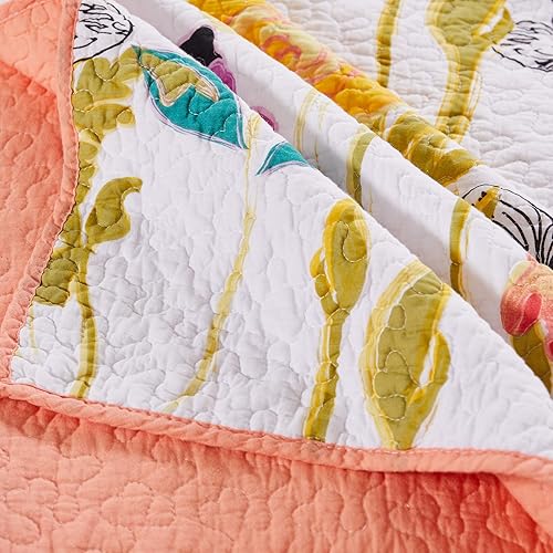 Miniatura 5 de Juego de cobija con diseño en acuarelas de Greenland Home Fashions Algodón Multicolor King