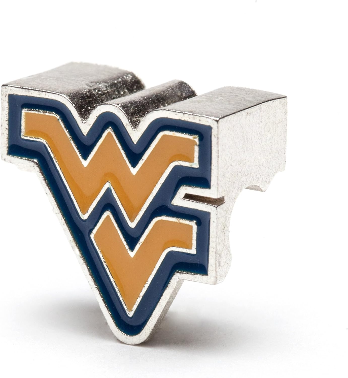 Stone Armory Bead for West Virginia – West Virginia University Charm Features Flying WV – Stainless Steel Compatible with Pandora Bracelets – WVU Jewelry - Gift for Fans & Alumni