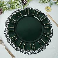 Vista 73 de Efavormart 6 Pack 13" Gold Acrylic Plastic Dinner Plate Chargers With Gold Brushed Wavy Scalloped Rim