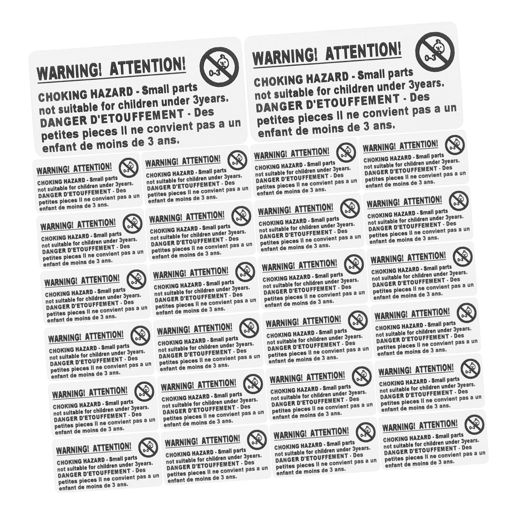 KONTONTY Self Adhesive Hazard Labels 200 Pack Warning Stickers for Shipping Packaging Anti Suffocation Signs for Boys and Girls
