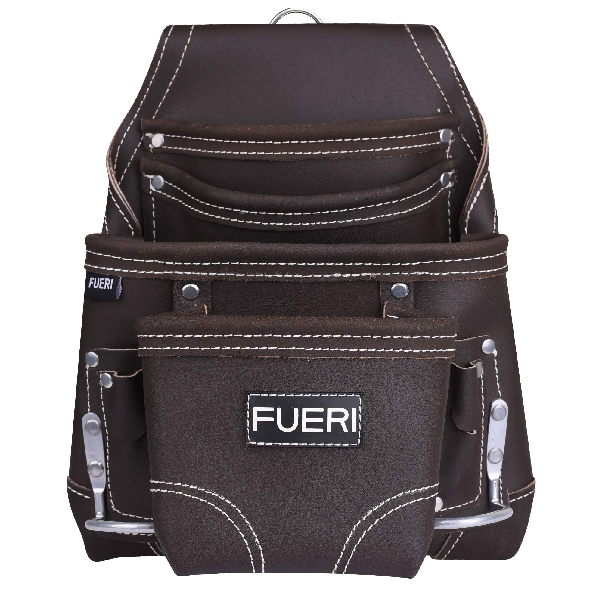 Buy Leather Tool Pouch for Carpenters 10 Pocket Framers Belt Bag High Gauge Premium Oil Tanned