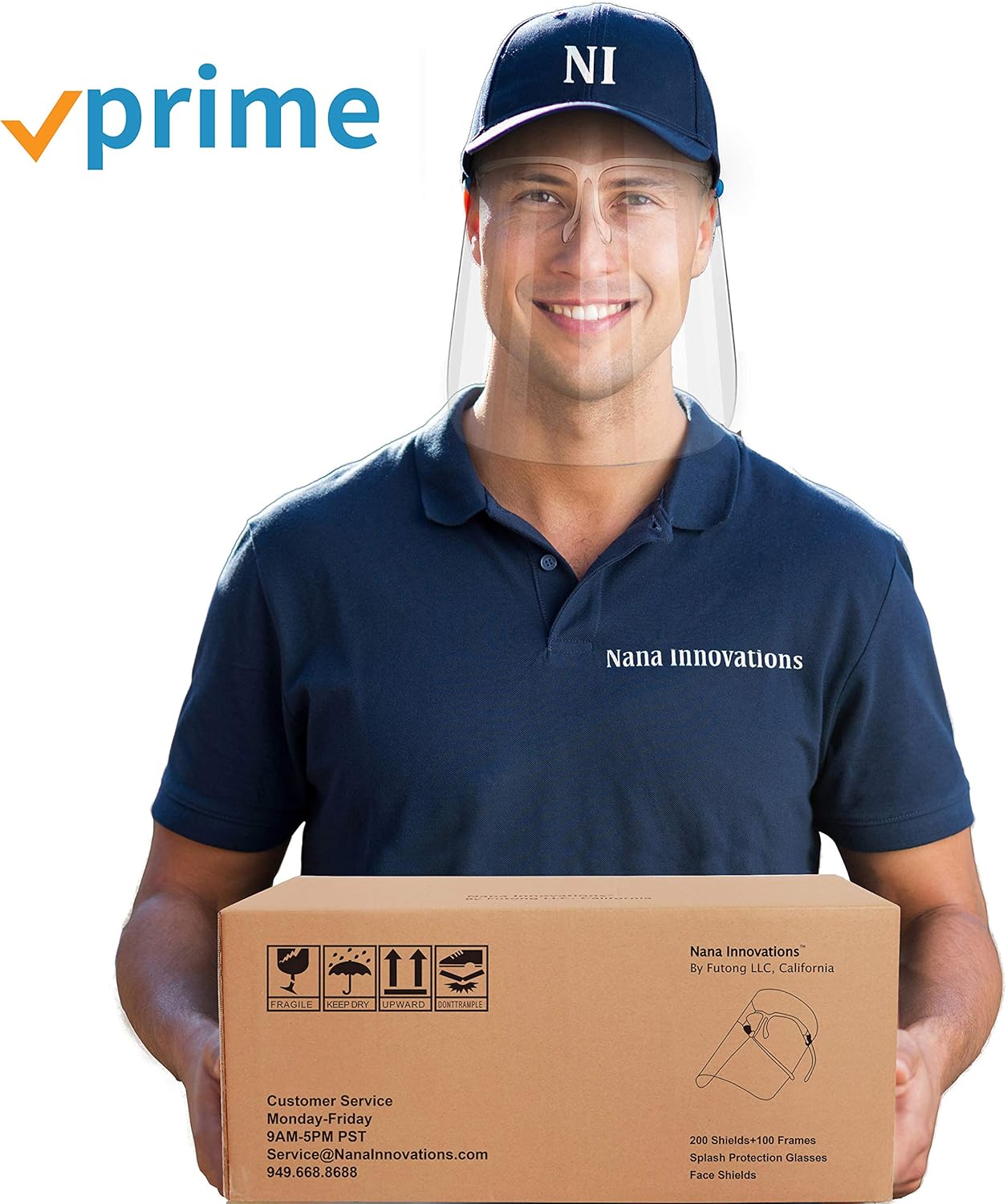 Hot Deals Nana Innovations 200 Shields+100 Frames Premium Glasses Face Shield Anti Fog Reusable safety protection Goggle Visor Cleanable Wholesale Bulk B2B Case (10 Boxes of 20 Shields+10 Frames Pack) Best Quality 🔥 Nana Innovations 200 Shields+100 Frames Premium Glasses Face Shield Anti Fog Reusable safety protection Goggle Visor Cleanable Wholesale Bulk B2B Case (10 Boxes of 20 Shields+10 Frames Pack)