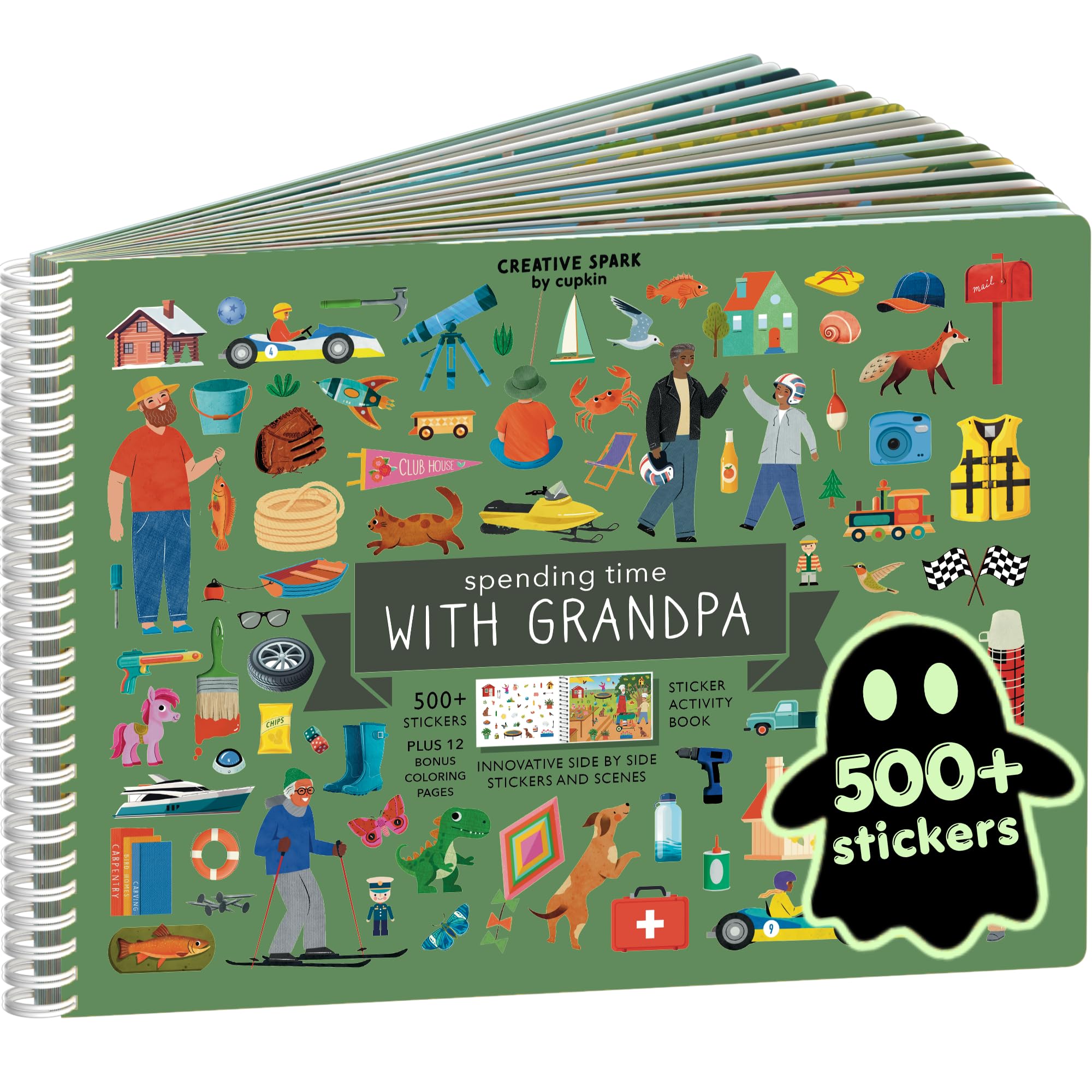 Cupkin Spending Time with Grandpa Coloring &amp; Sticker Book | 500+ Stickers