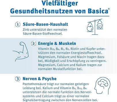 Basica Energie: Basisches Trinkgranulat und Kapseln für körpereigene Energie* und geistige Leistungsfähigkeit** vegan Säure-Basen-Gleichgewicht 7er Packung