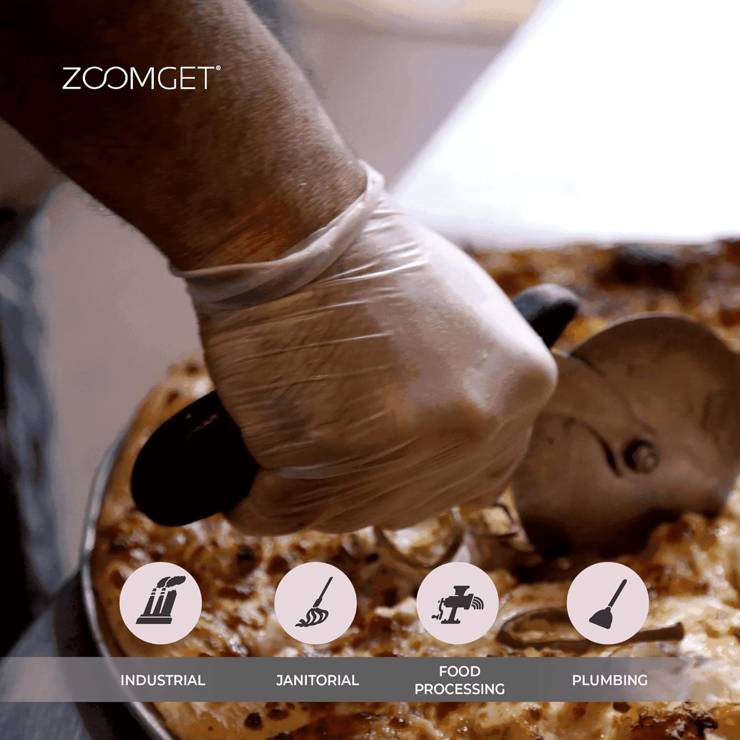 X3 Clear Vinyl Disposable Industrial Gloves, 3 Mil, Latex & Powder-Free, Food-Safe, Non-Sterile, Smooth