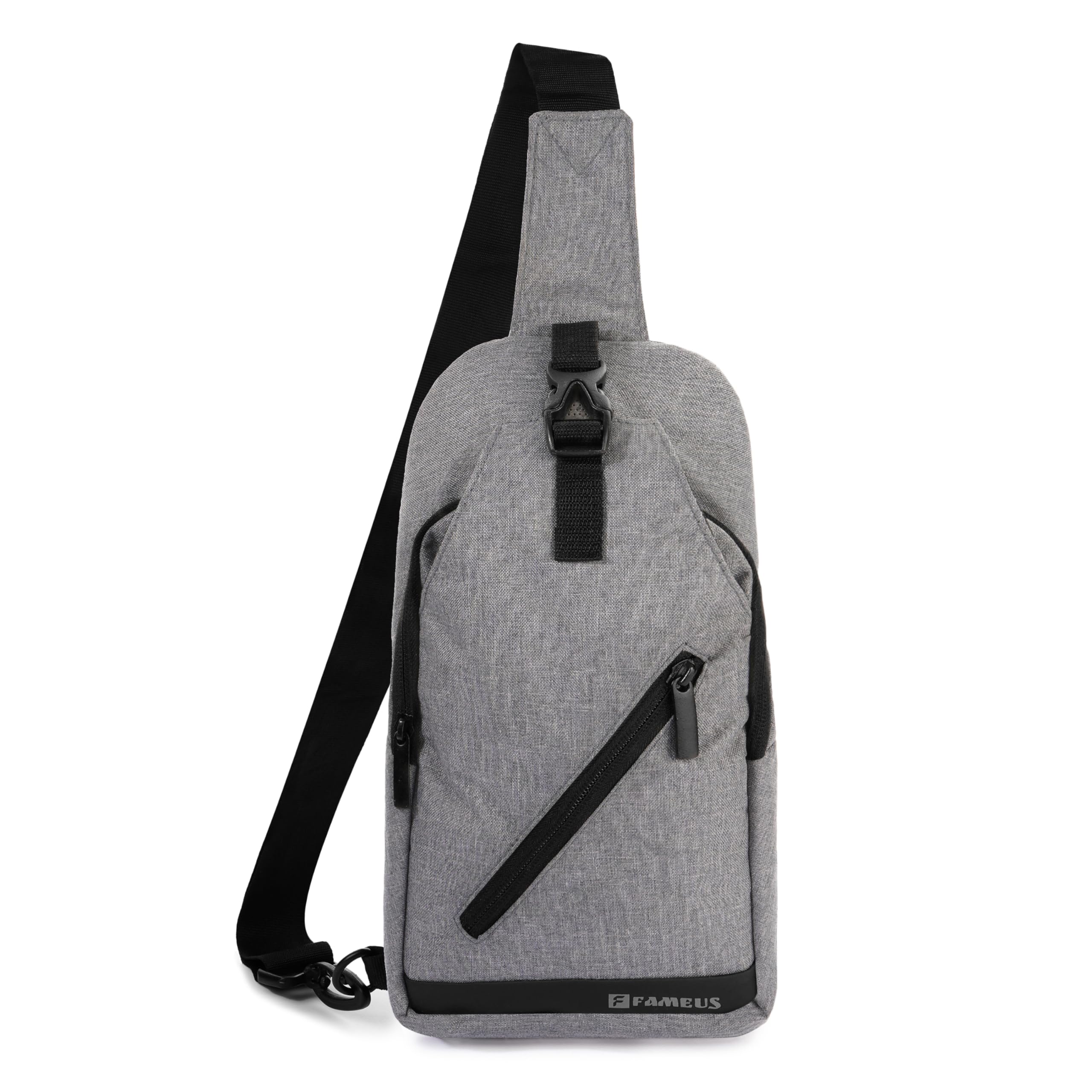 Unisex Sling Crossbody Chest & Shoulder Bag for Men, Women, Boys & Girls with Adjustable Strap for Comfortable Commuting Travel Outdoor Activities (Black, Grey & Blue)-image-14