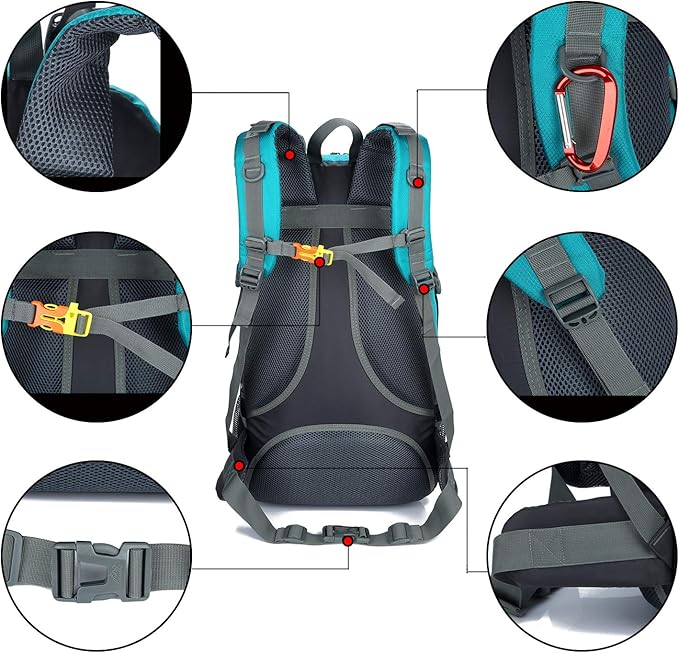 Zaino Trekking Luckits 50 Litri - Impermeabile, Ultraleggero Con Strisce Riflettenti | Uomo/Donna