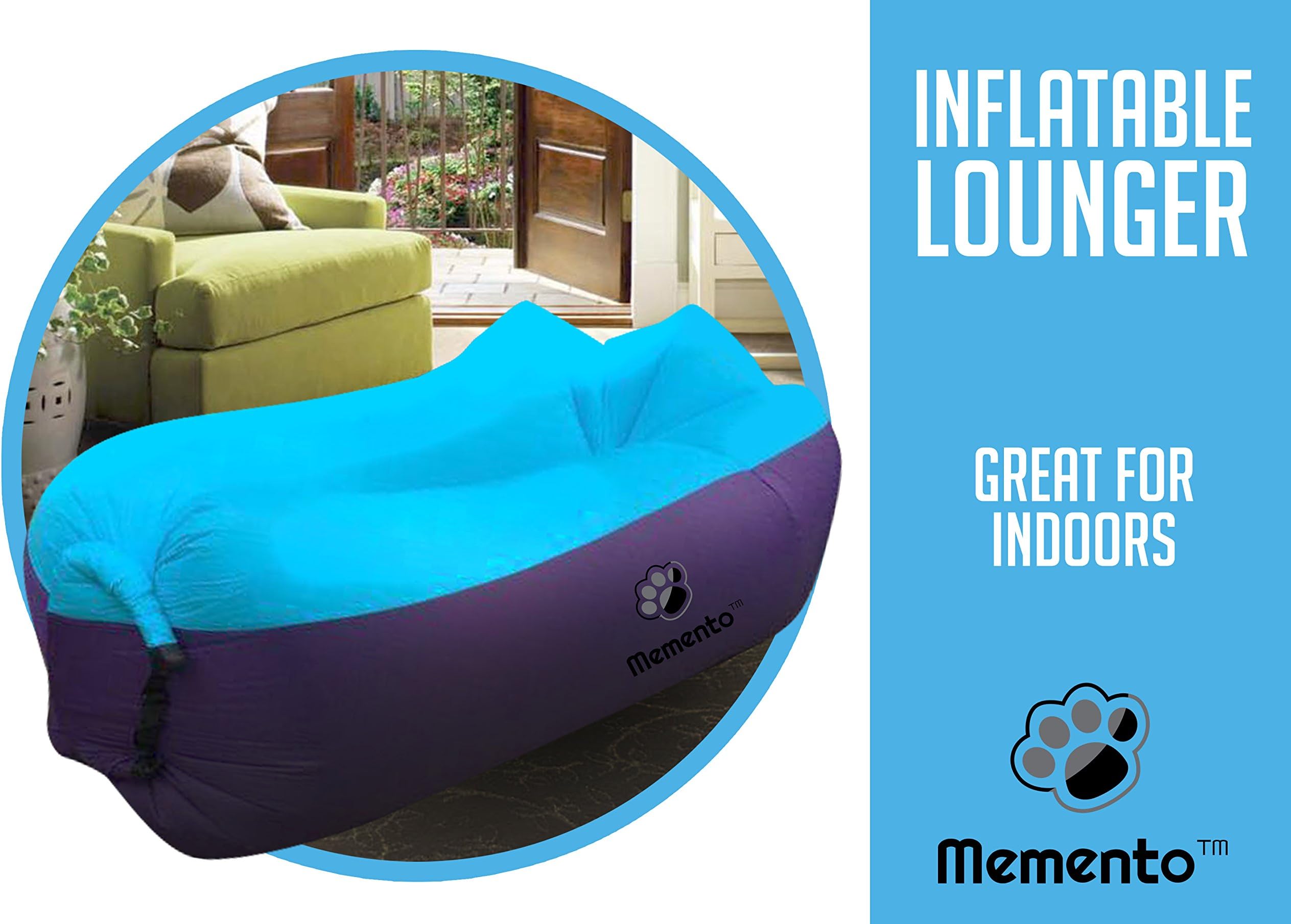 Memento ORIGINAL 2nd Generation Air Lounger - Inflatable Couch/Bed Perfect for Lounging at the Beach,Pool, Camping & Most Suitable Indoors while watching TV!