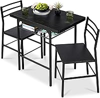 Vista 1 de Best Choice Products Juego de comedor moderno de 3 piezas, juego de comedor compacto para cocina, comedor, espacio pequeño con estructura de acero