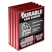 Vista 99 de Samsill Carpeta duradera de 3 anillos de 1 pulgada, fabricada en Estados Unidos, carpeta de anillos en D, cubierta transparente personalizable