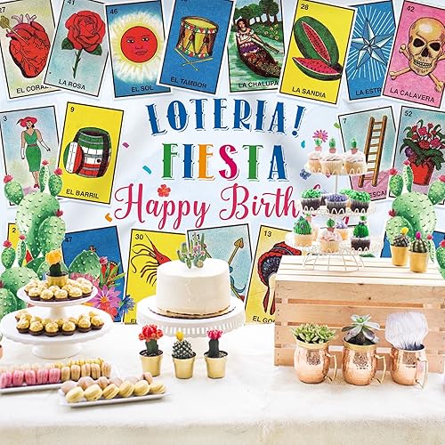 Miniatura 3 de Rsuuinu Telón de fondo de tarjeta de lotería, fiesta mexicana, fiesta de cumpleaños, temática de cumpleaños, tarjetas de lotería de México, fondo de