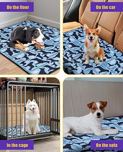 Miniatura 6 de Paquete de 2 almohadillas lavables para orina de perro, de 36 x 48 pulgadas, súper absorbentes, almohadillas personalizadas para jaulas de perros,