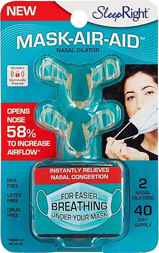 SleepRight Mask Air Aid - Dilatador nasal - Abra las fosas nasales - Mejora la respiración - Respira mejor debajo de la máscara - Ayuda para la nariz