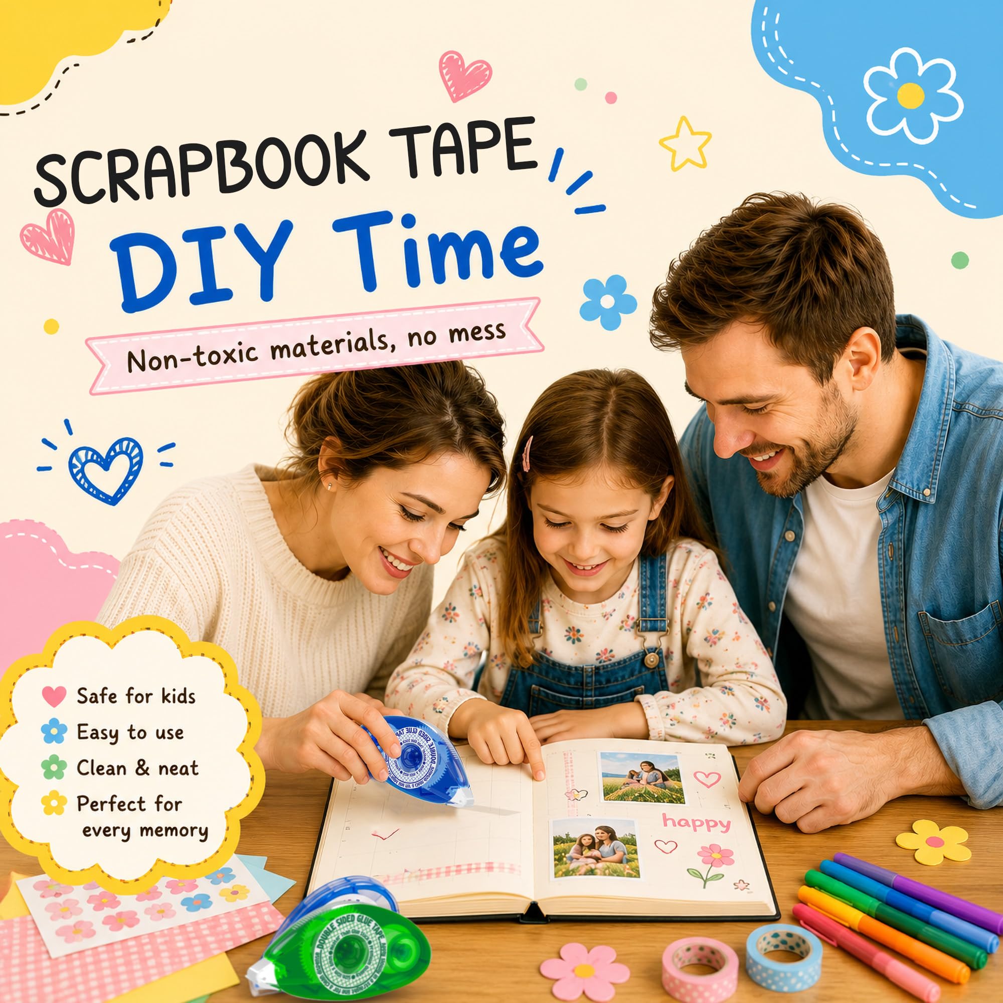 Double Sided Tape Roller - Scrapbooking Adhesive -5 Double Sided Tape Roller - Scrapbooking Adhesive -5