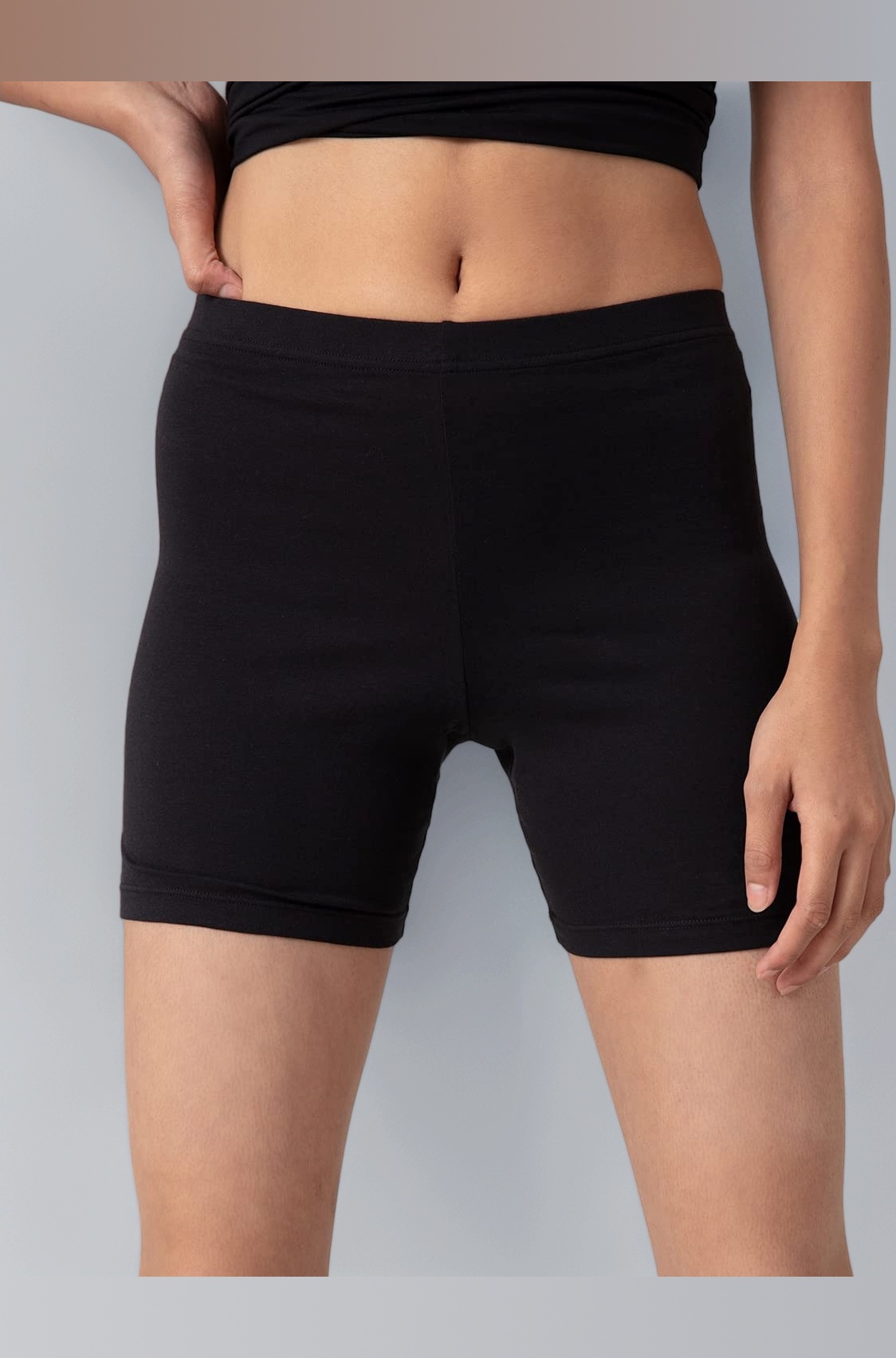 Nykd (NYP083) Cotton Stretchable Cycling Shorts for Women | High Waist Shorties with Full Coverage & Concealed Waistband | Ideal for Casual wear & Sports