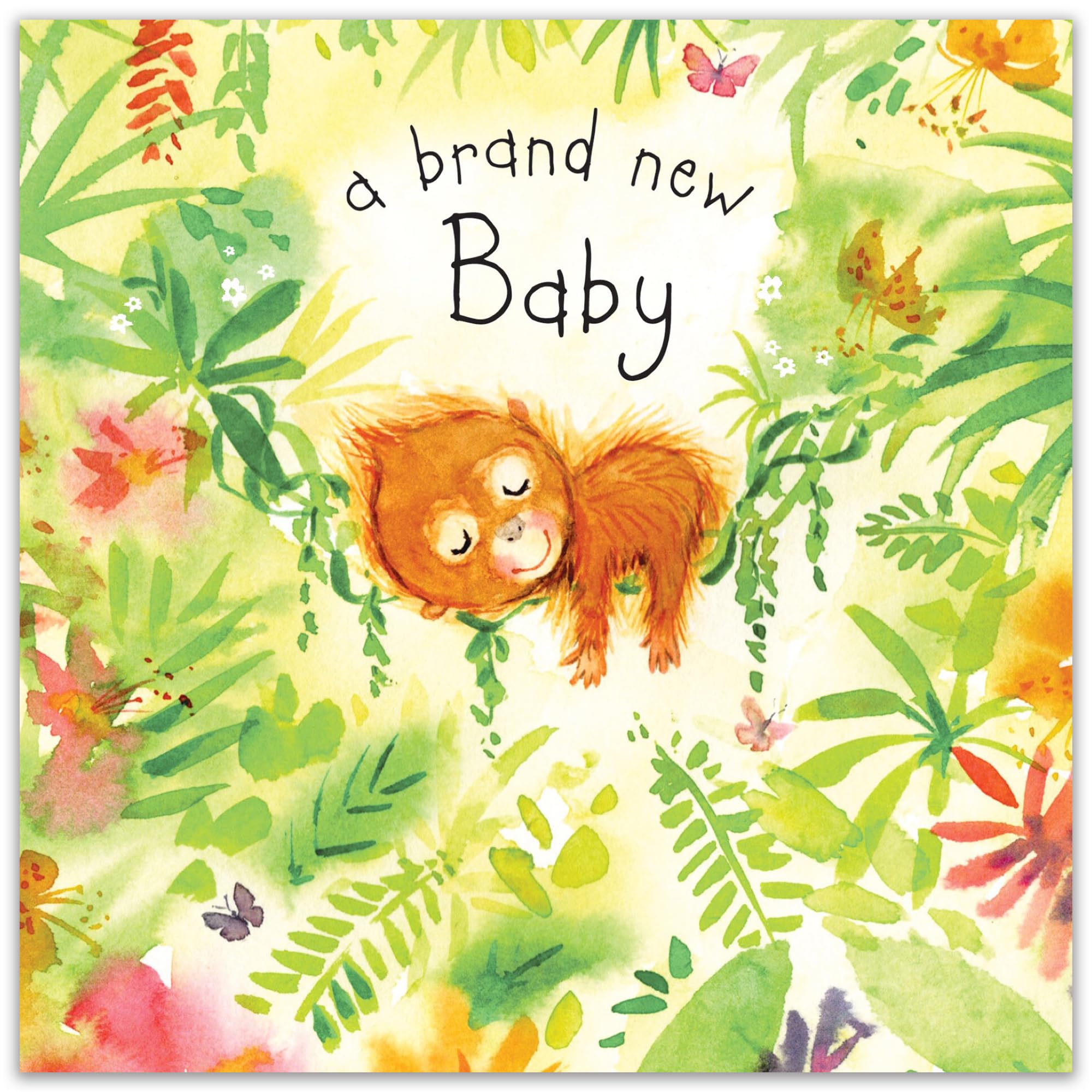 Twizler Carte De Naissance Avec Mignon Bébé éléphant Et Animaux De La Jungle – Carte De Naissance Garçon – Carte De Naissance Fille – Naissance