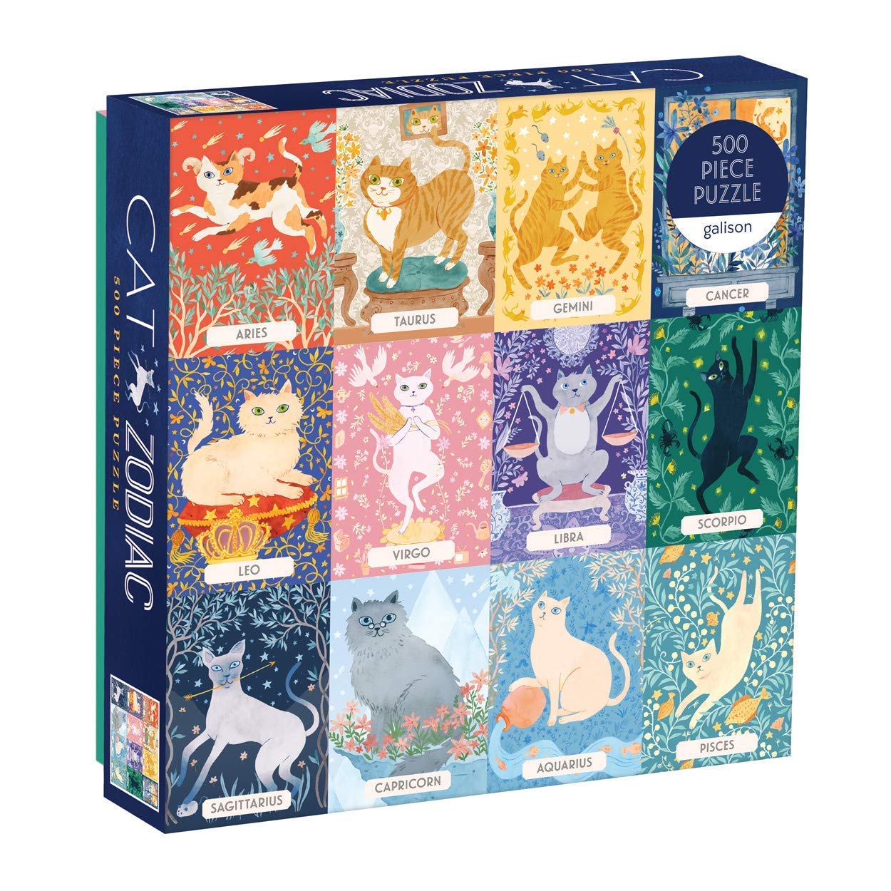 Cat Zodiac 500 Piece Puzzle by Sarah McMenemy (Jigsaw)