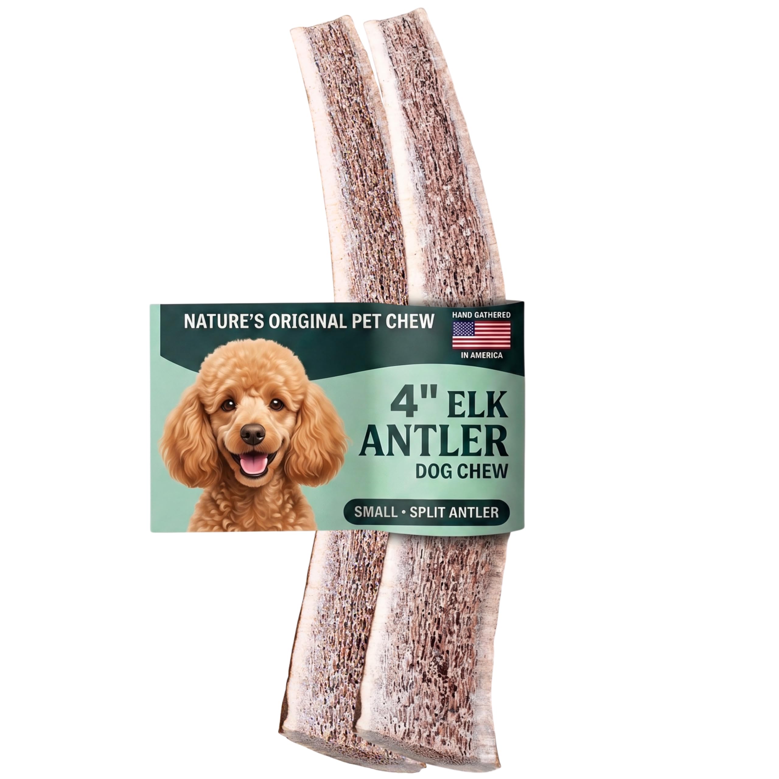Mountain Valley Elk Antlers for Dogs Chew Split Dog Antler,2Pack, S