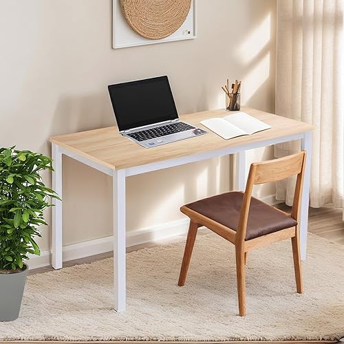 Escritorio grande de madera para computadora de 47 pulgadas, escritorio de estilo moderno y simple para oficina en casa, dormitorio, escritorio de