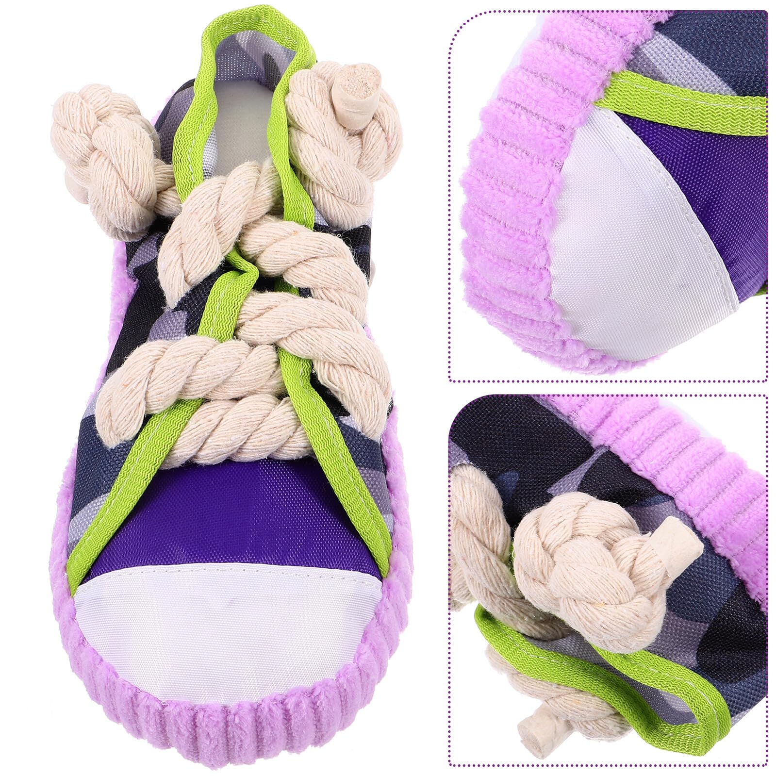 Jouet à Mâcher pour Chien Forme Chaussure Corde en Coton et Toile, Jouet Couineur Facile à Nettoyer, pour Chiens Moyens et Grands