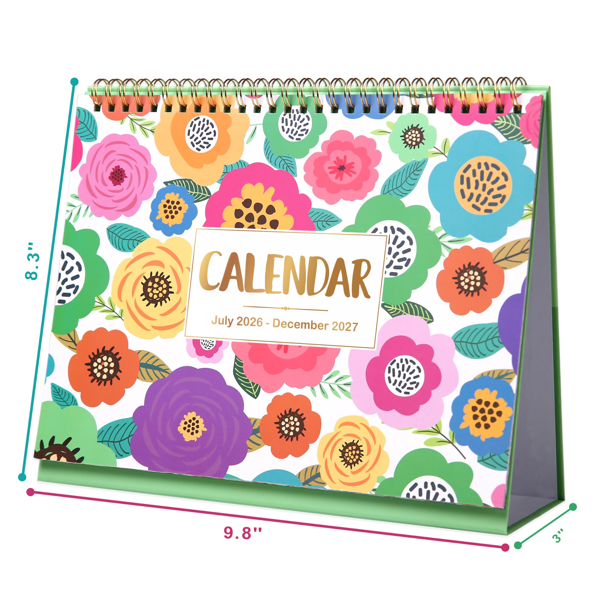 Amazon.com : 2026-2027 Desk Calendar - Desk Calendar 2026-2027, JUL 2026 - DEC 2027, 9.8" x 8.3", Desk Top Calendar with 18 Months Memoranda Pages, Standing Flip Desk Calendar with Thick Paper - Colorful Floral : Office Products