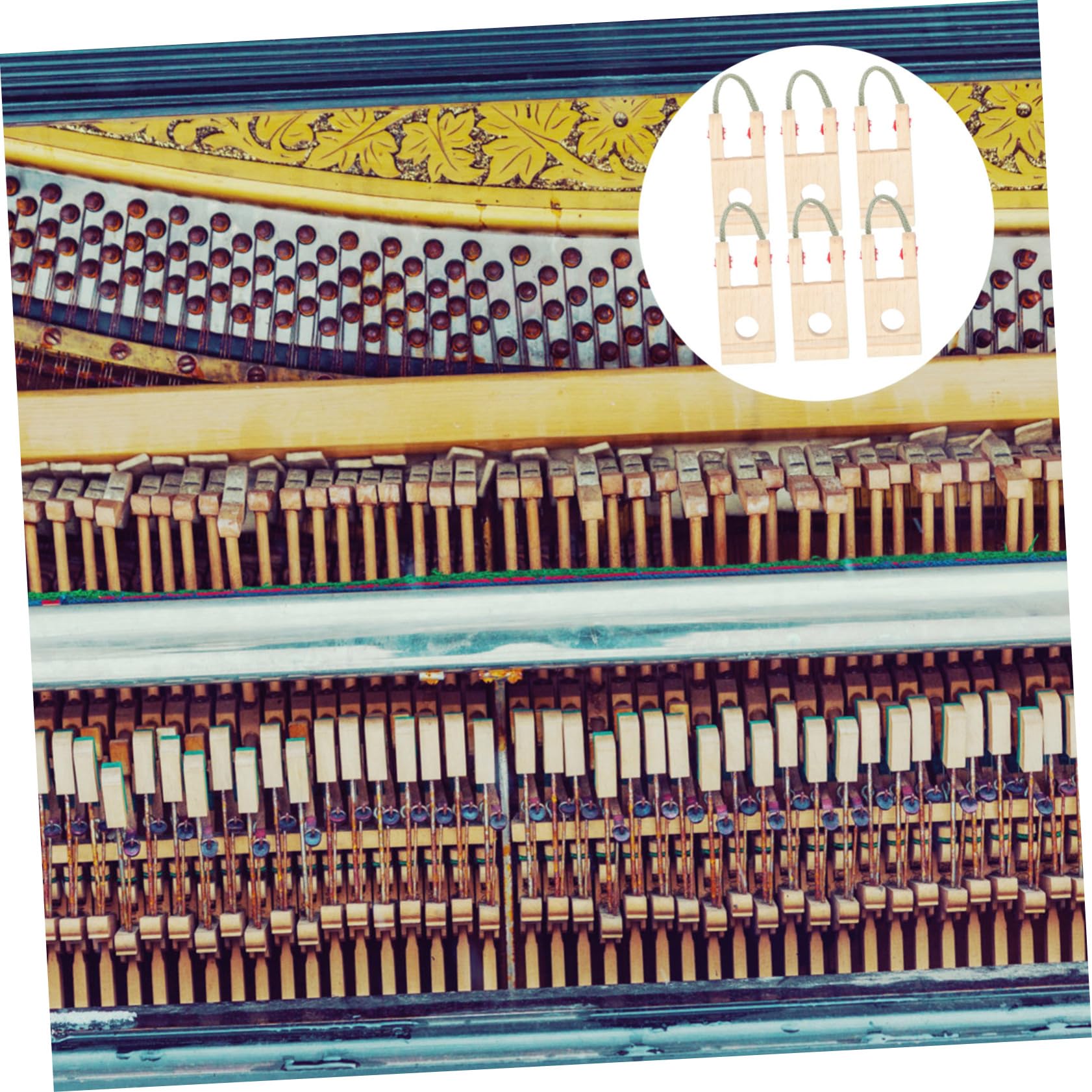 6 Pezzi Accessori Pianoforte Supporto in Legno e Corda, Parti di Ricambio per Martello, Facile da Trasportare, per Uso Professionale e Personale