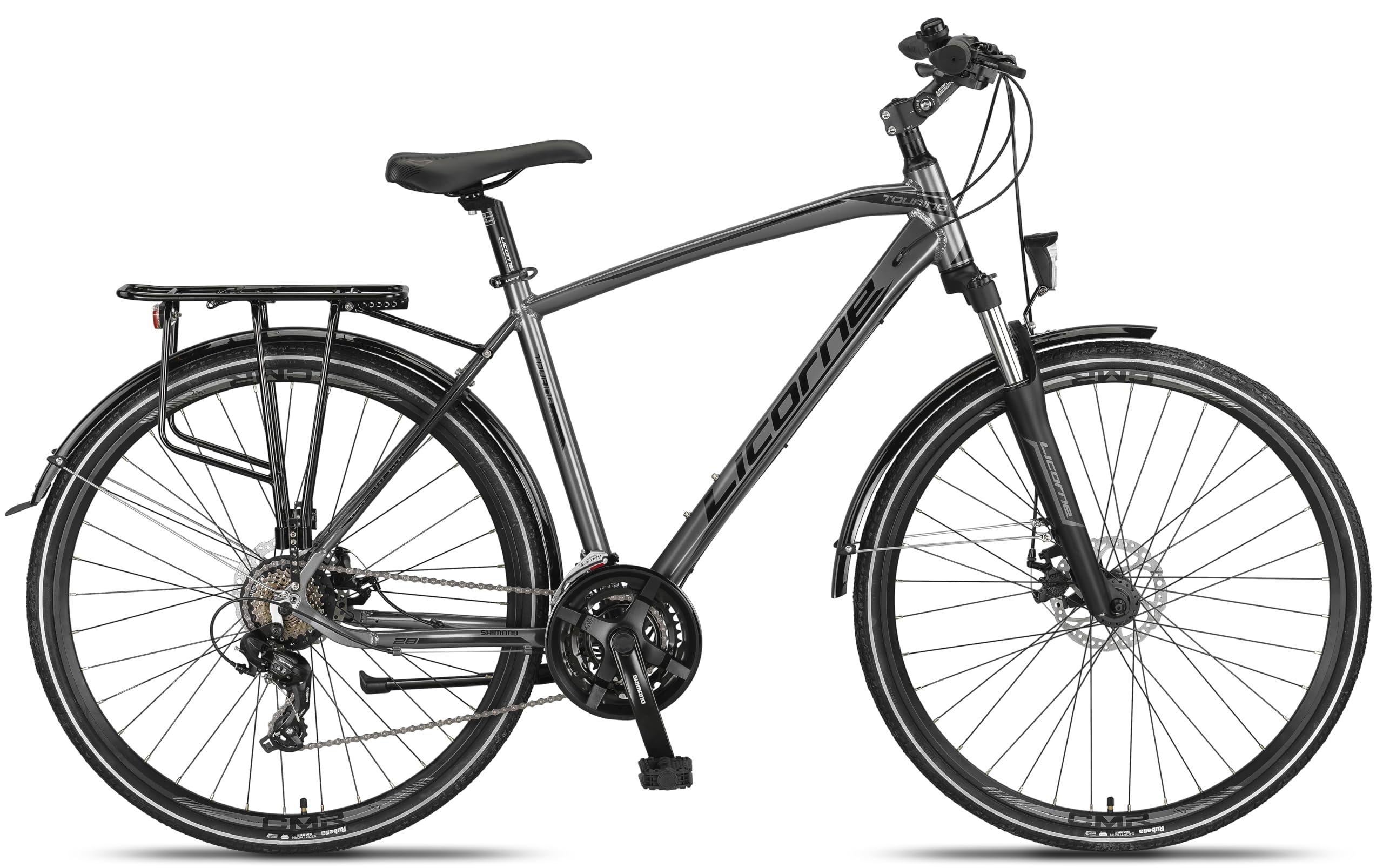 Licorne Bike - Bicicletta da trekking in alluminio, da 28 pollici, con cambio a 21 marce, freno a disco, mountain bike, bici da cross, bici da ragazzo, ragazza, donna e uomo