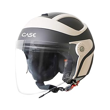 Steelbird SB-29 CASE GLOSSY H.GREY WITH OFF WHITE with Plain Visor,600mm, large