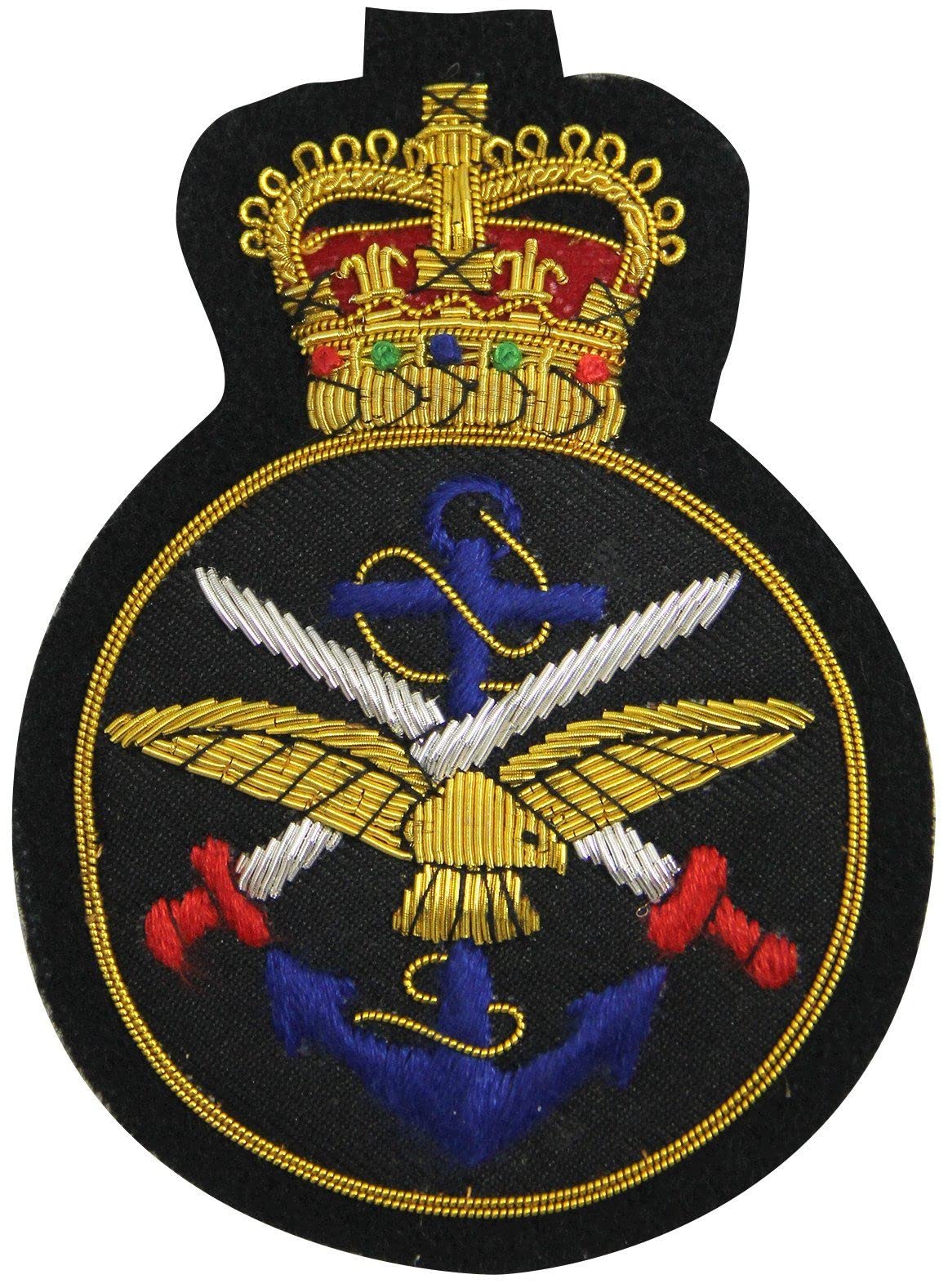The Regimental Shop Men's Black/Red/White R Shop Combined Services Blazer Badge