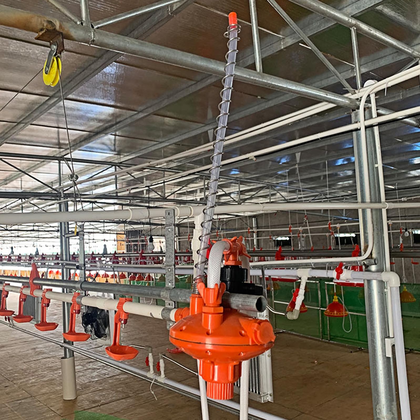 Abbeveratoio per Galline Regolatore Pressione, Plastico Rosso