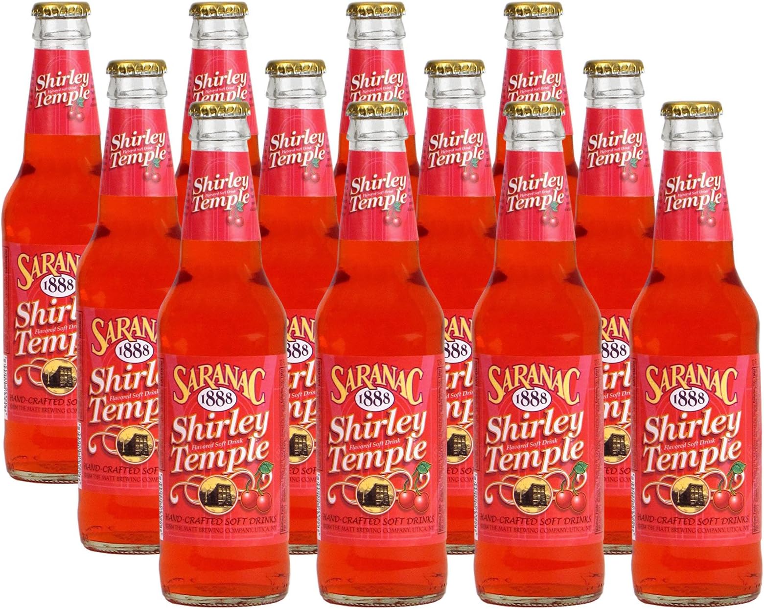 Saranac Shirley Temple Soda Pop - 12 Ounce Bottles - 12 Pack