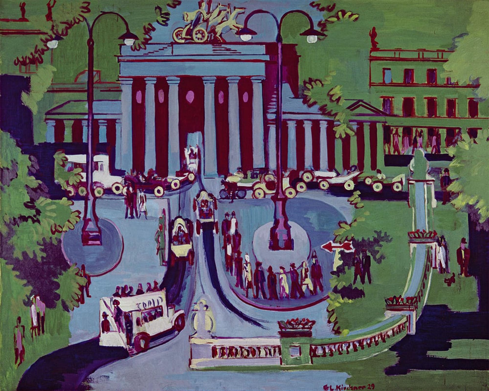 Toile déco art mural classique Kirchner peinture abstraite 90cm