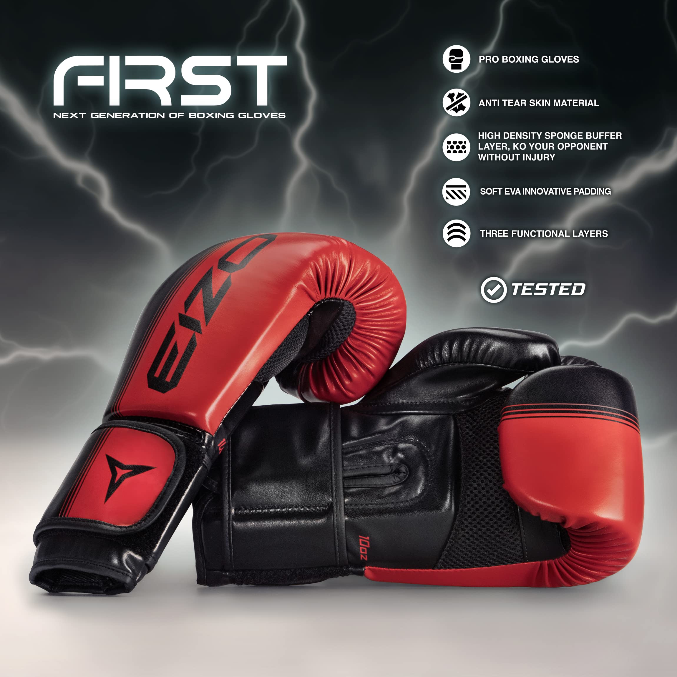 2 Paia Guanti Boxe Last Punch 16 Oz Neri – Pelle Ecologica Per Sacco E Allenamento