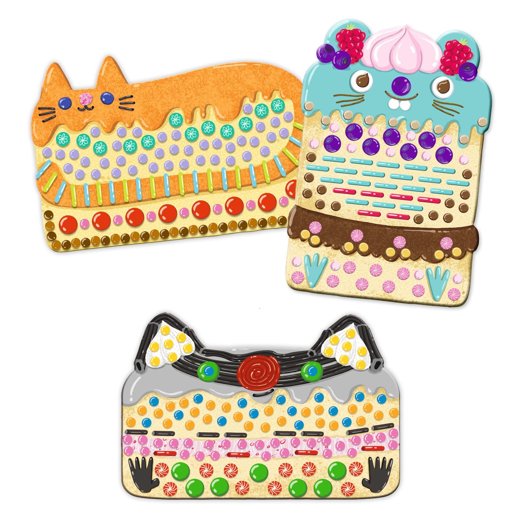 LPA Cakes & Sweets Collages Mosaic Kit - Create Your Own Spark w/Glitter for Home - Fun &…