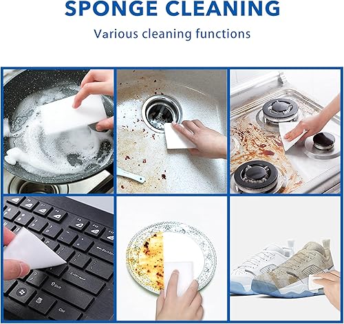 Miniatura 10 de 50 hojas de esponja mágica de limpieza, almohadillas de limpieza nano desechables, toallitas de borrar para zapatos de cocina, muebles, baño, ducha,