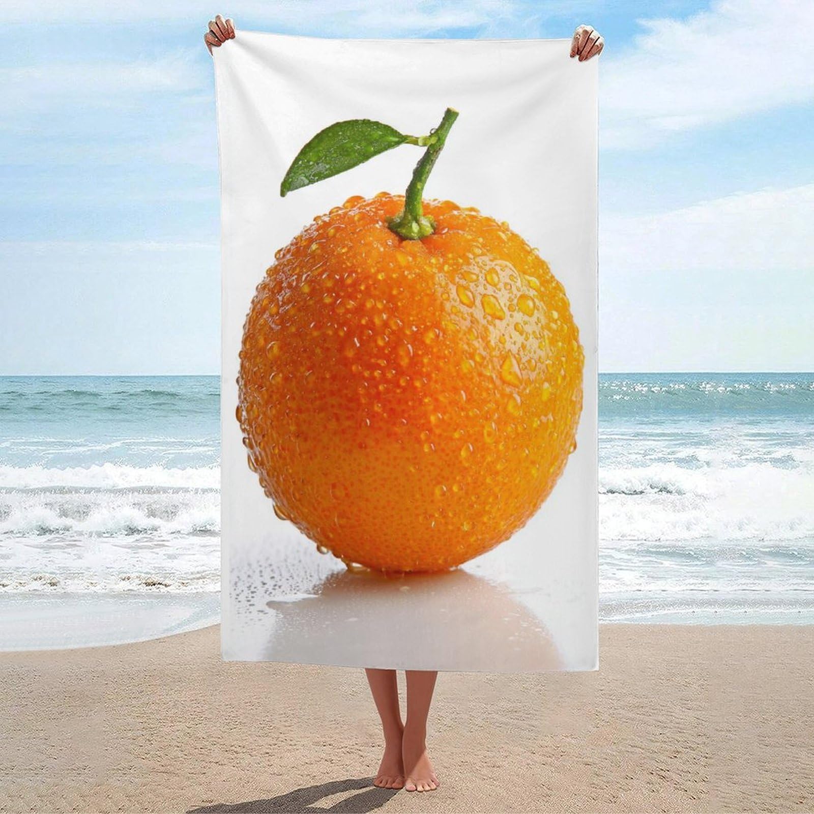 asbwuo A Fresh Orange Beach Towel