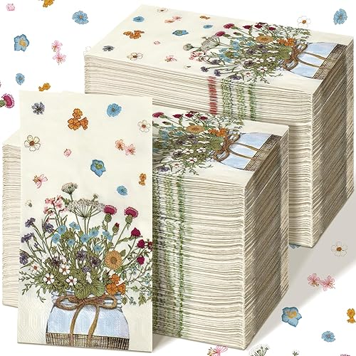 Miniatura 71 de Seajan 200 servilletas de papel de cuervo y gato, toallas de mano desechables para baño, toallas desechables para invitados de primavera y verano