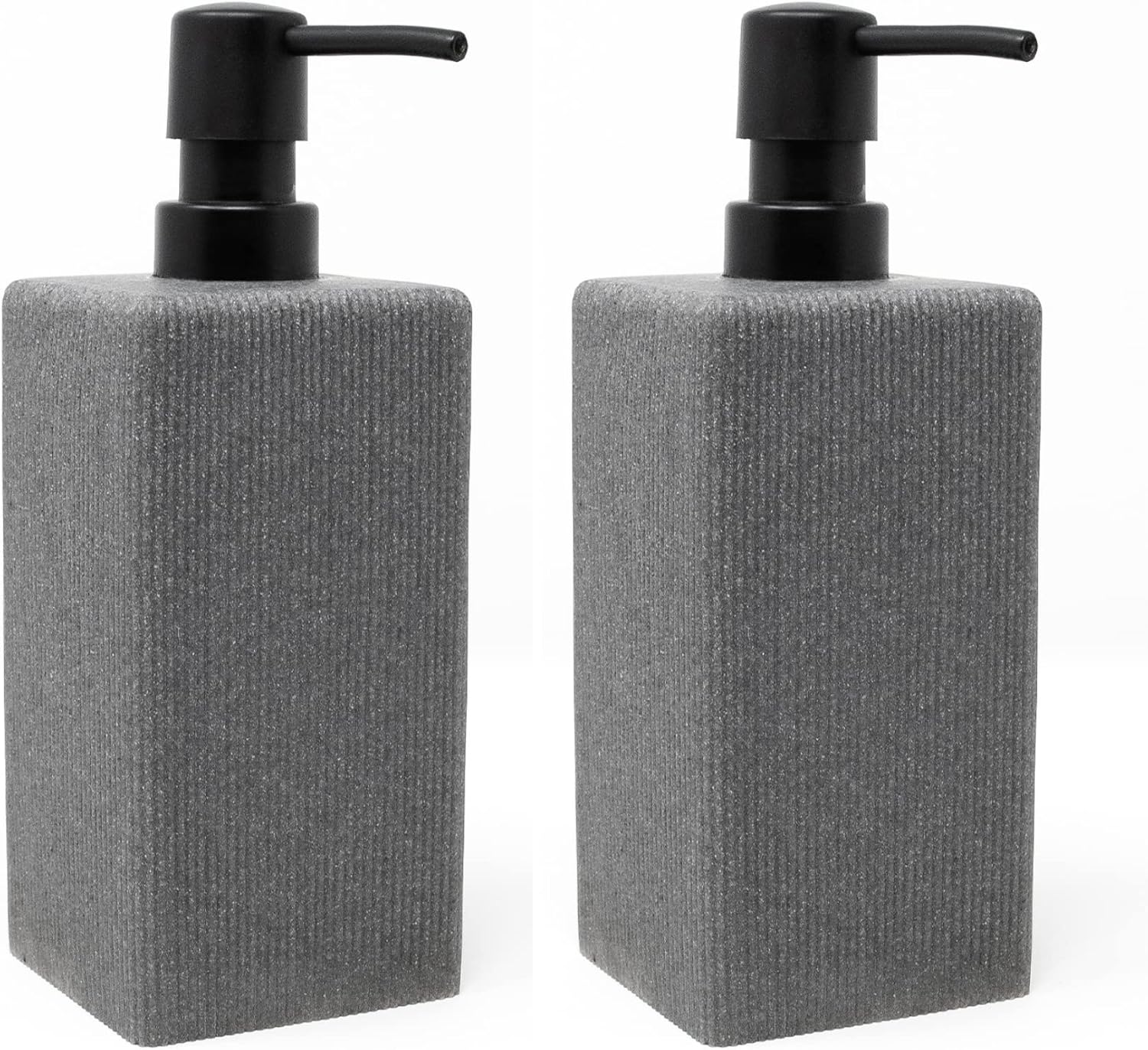 Large Soap Dispenser for Kitchen Sink and Bathroom Soap Dispenser Set - 2 Pack - (8 in Height) - Grey Hand Soap Dispenser for Kitchen Sink Soap Dispenser Set