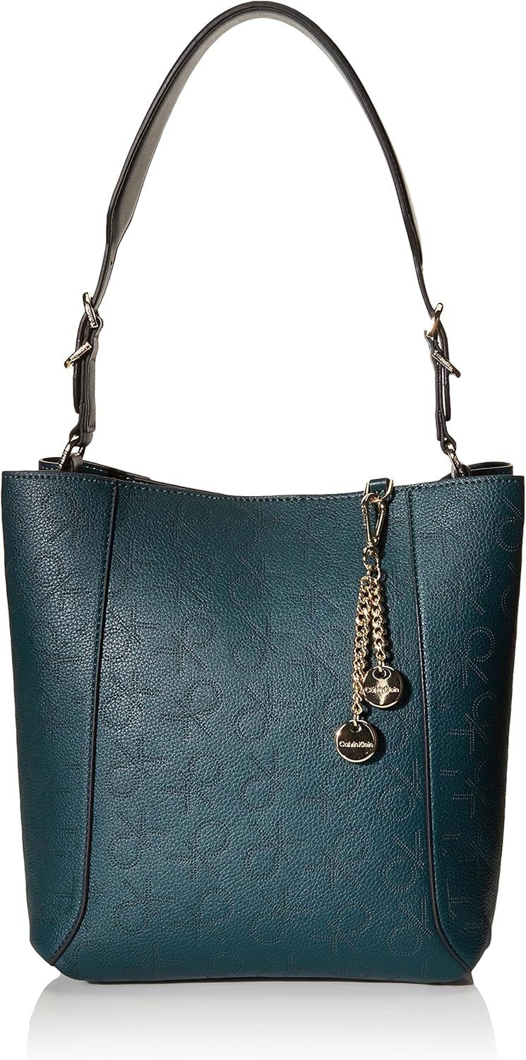 Calvin Klein Women's Denver Perforated Montego Logo Hobo Shoulder Bag