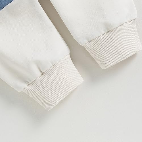 Miniatura 5 de Tsnbre Conjunto de ropa para bebé niño de manga larga con bloques de color, sudadera con pantalones casuales para recién nacido, conjunto de 2 piezas