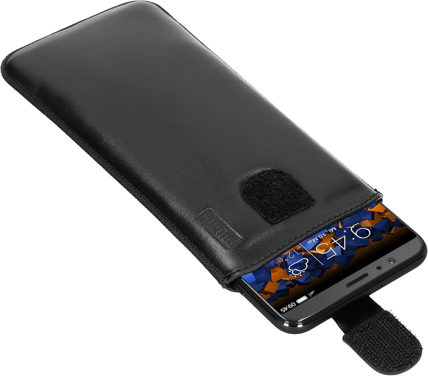 mumbi Genuine Leather Case with Flap and Pull-Up Strap for 10 Cover Case for Huawei Honor