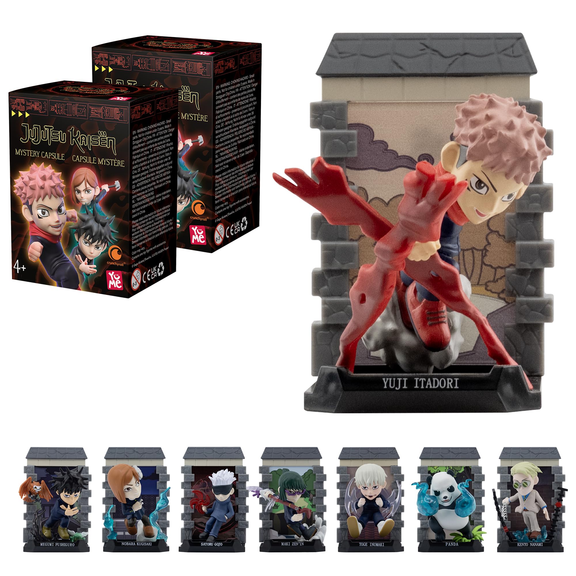 YuMe Offizielle Jujutsu Kaisen Blind Box (2er-Pack) – Sammelfiguren Mystery Blind Box enthält Yuji, Gojo, Megumi, Nobara und mehr – ideales Geschenk für Anime-Liebhaber, Sammler, Geburtstage und