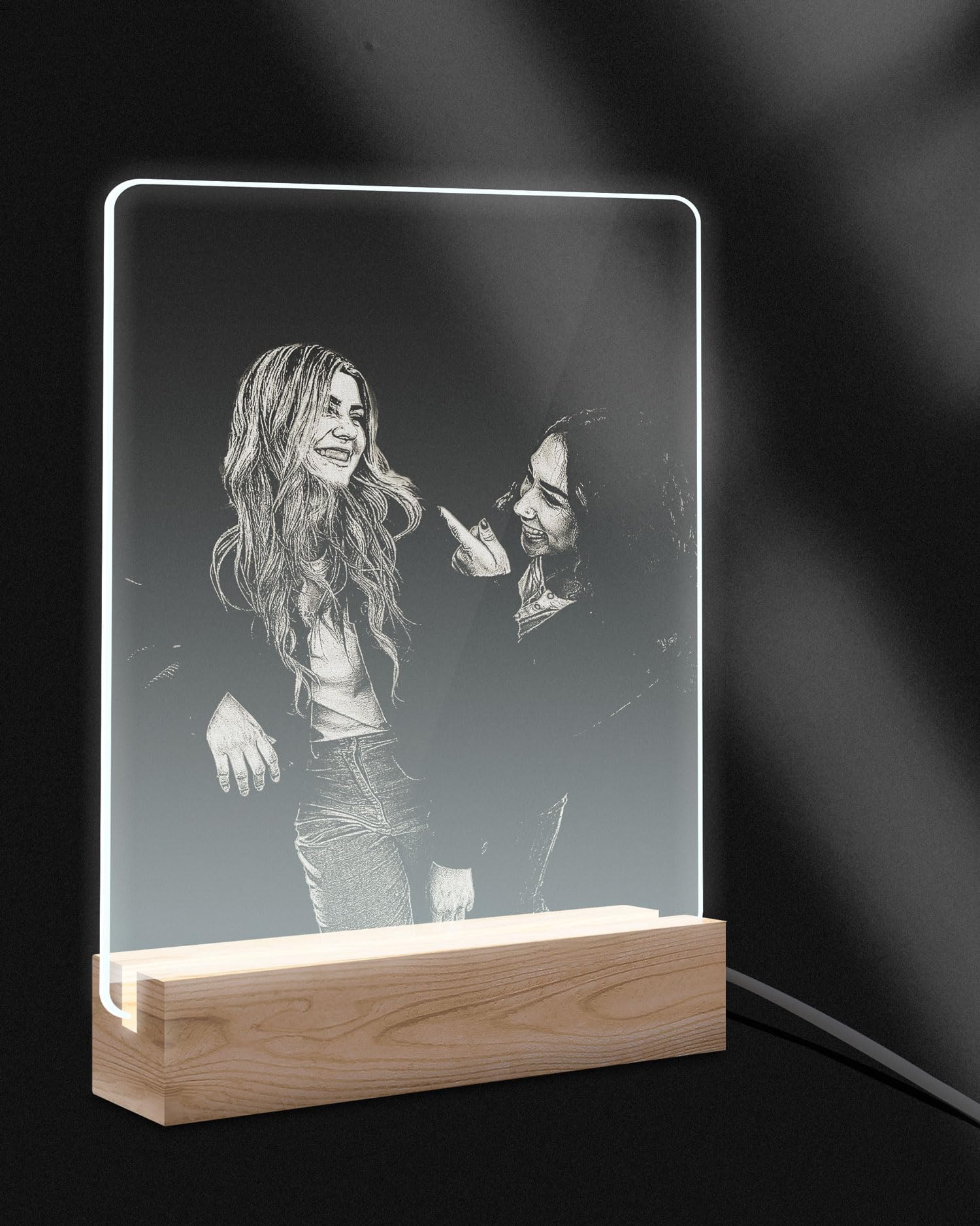 Personalisierte Lampe (18x18 cm). Fotolampe Personalisiert. Foto Nachtlampe Personalisiert. Lampe Mit Bild Led. Glasfoto Personalisiert. Bilder Lampe