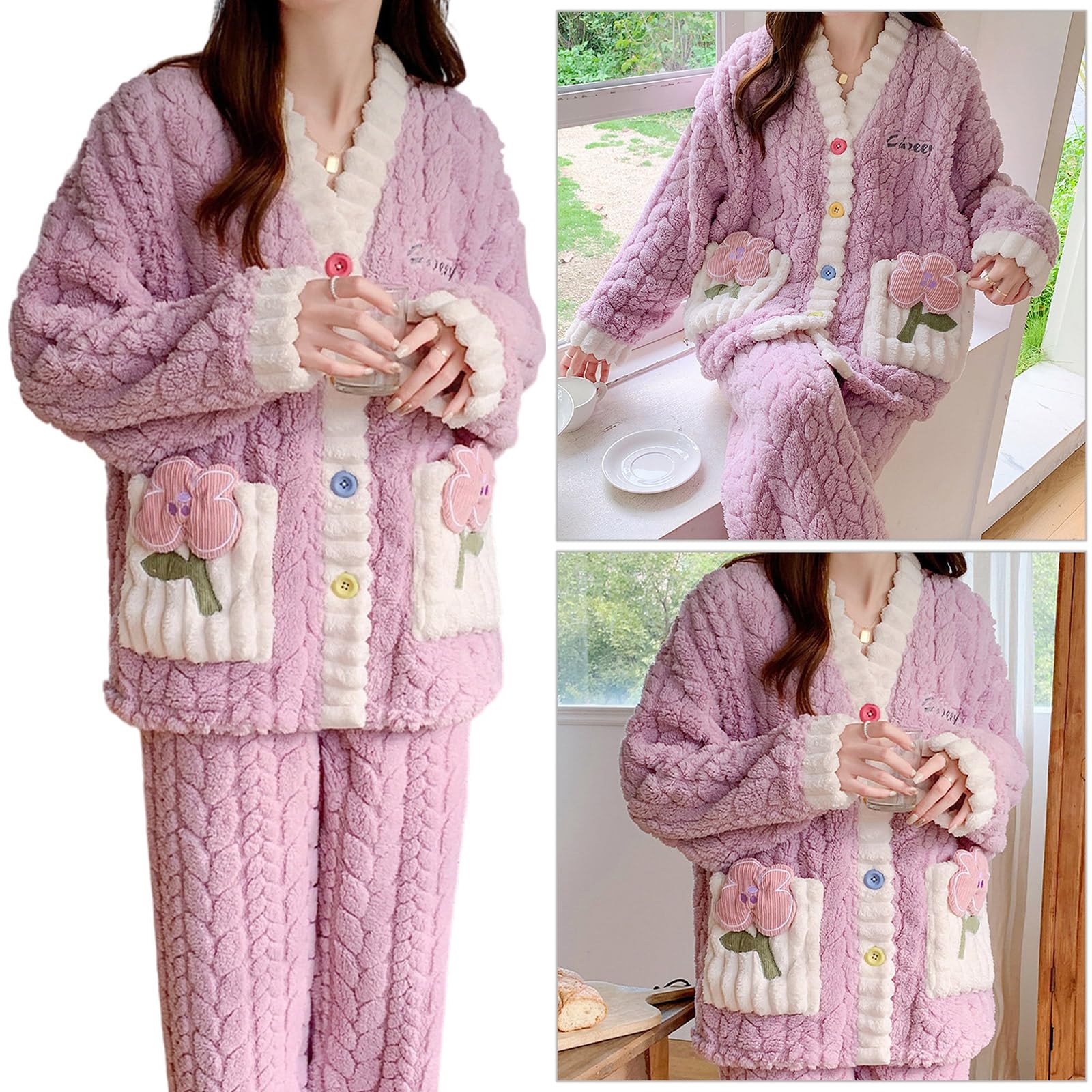 Pijamas de poliéster con cintura elástica para piel sensible y comodidad durante el período de maternidad, pijamas de embarazo