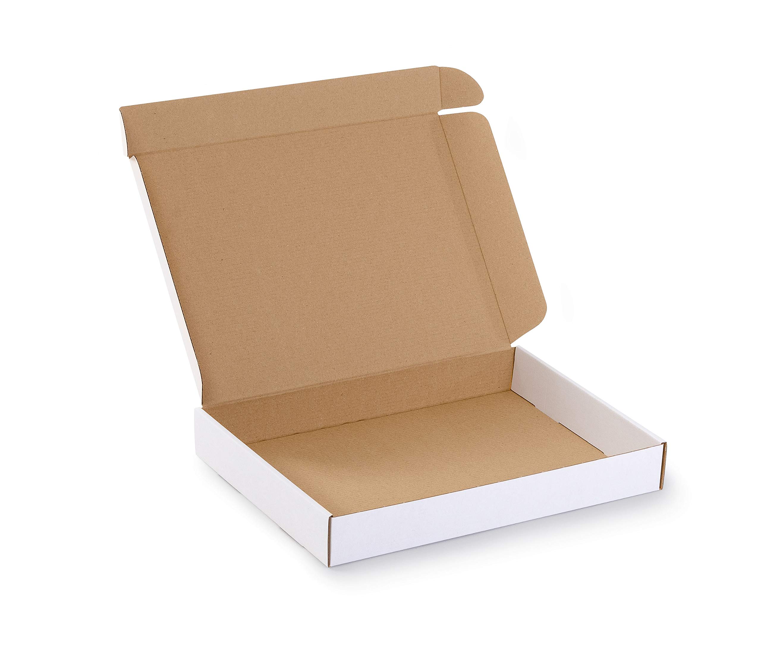 Cartón blanco 350x250x50mm Cierre de cartón adicional Ideal para documentos Caja de 3 capas Embalaje de cartón Mudanza Almacenamiento de la casa Envío Embalaje blanco (40)