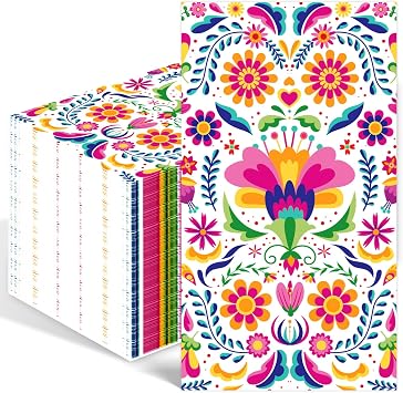 100PCS Mexican Floral Paper Napkins Disposable Hand Towels for Bathroom 3 Ply Cinco De Mayo Guest Napkins Decorative Fiesta Dinner Napkins for Wedding Birthday Mexico Taco Party Supplies