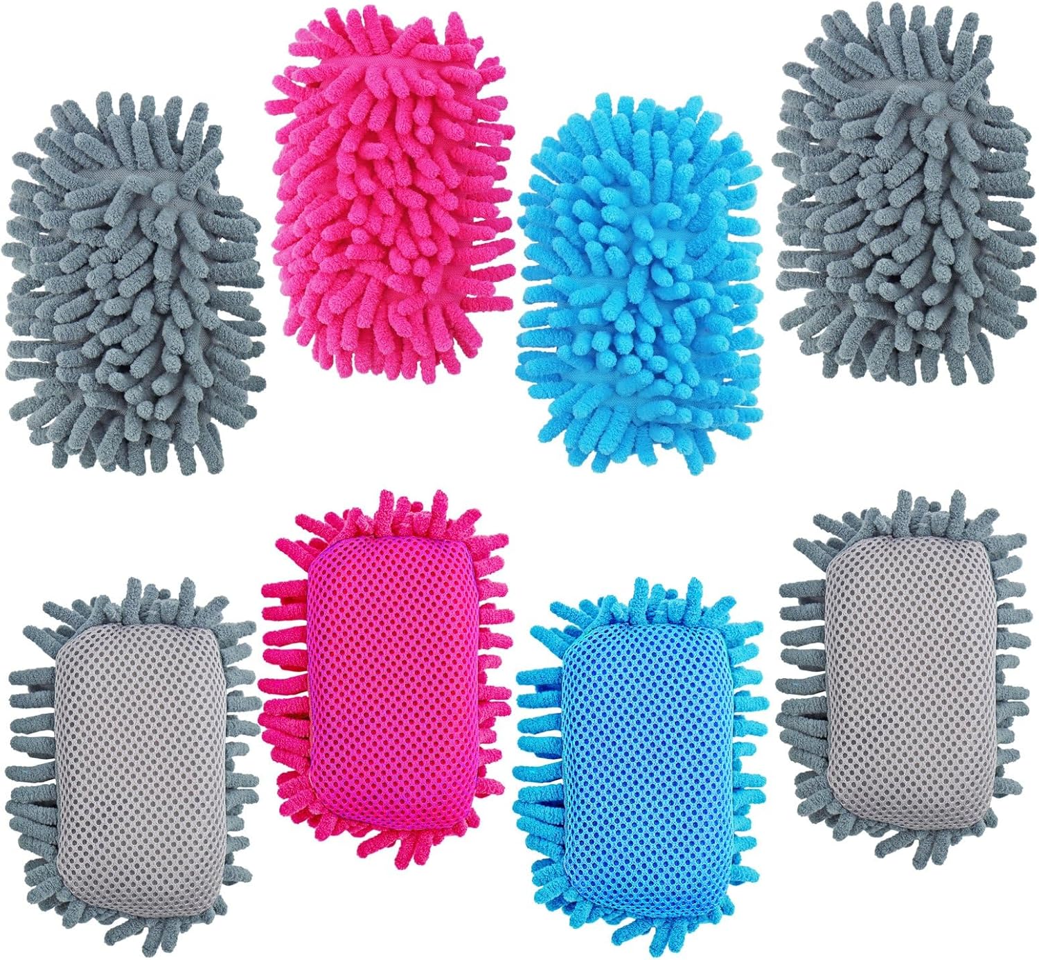 YETOOME 4 Pieces Microfiber Shag Whiteboard Eraser Washable Microfiber Shag Dry