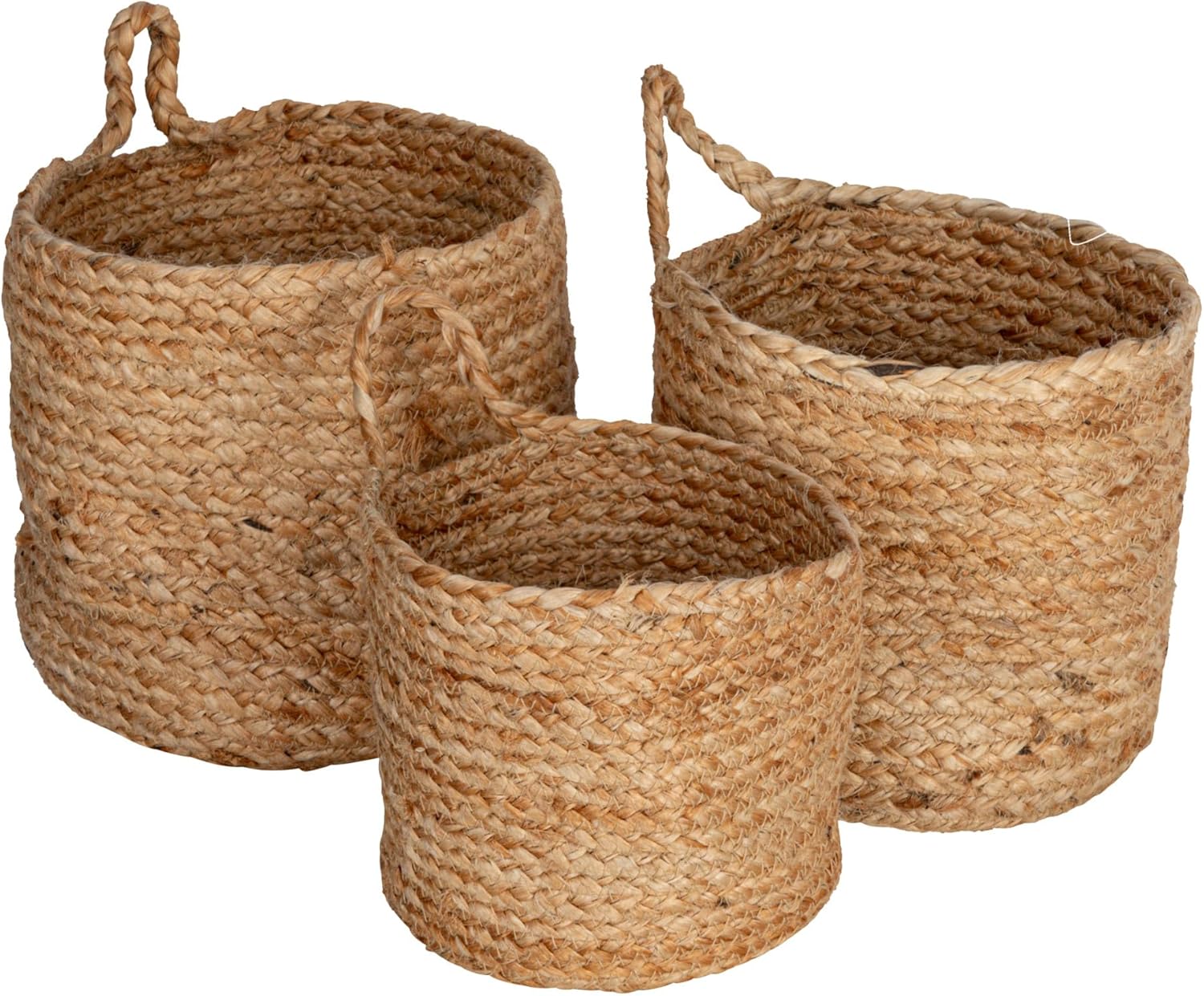 Creative CoOp Various Round Braided Jute Nesting Handles