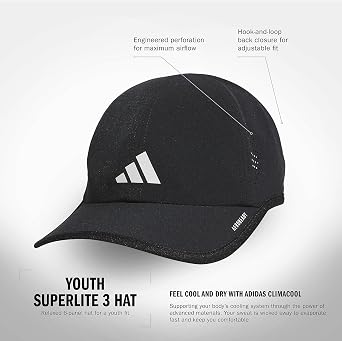 adidas Unisex Kids Superlite Hat Lightweight Athletic Cap for Boys & Girls